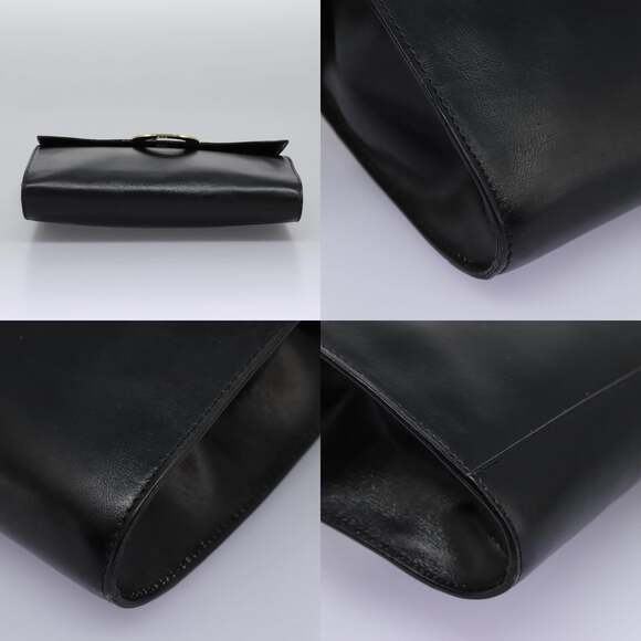 CELINE Circle Shoulder Bag Leather Black Gold - Picture 10 of 13